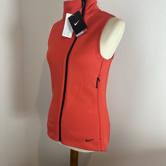 NWT NIKE Womens Red Zip Vest Small Thermafit Slim Running Athleisure Hiking GORP - Picture 4 of 13